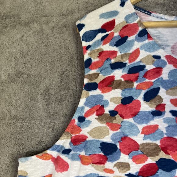 Chico's Dress Size 4/US 20 Multi Color Abstract Sleeveless Boho Tank Knee Length - Picture 3 of 9